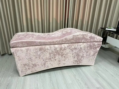 Beauty Salon Curved Extension Lash Bed Topper – Velvet Massage Table Mattress for Eyelash Extensions, Customizable
