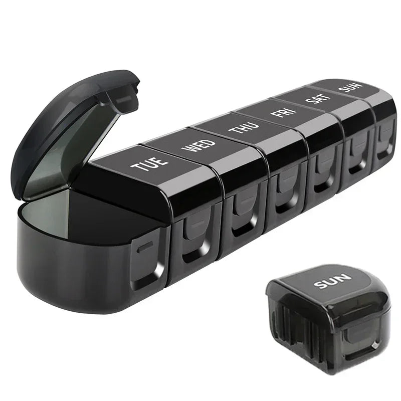 7-Day Weekly Pillbox Organizer – Tablet Holder & Medicine Storage Case for Capsules and Pills
