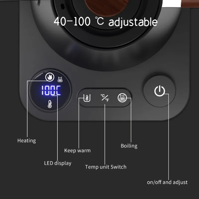 1200W Intelligent Electric Kettle - Gooseneck Hand Brewed Coffee Pot for Milk Powder & Precision Brewing