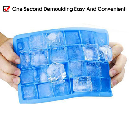 24-Hole Silicone Ice Tray — Square Mold for Ice, Food, Cheese, Jelly, with or without Lid