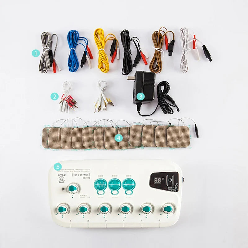 6-Channel Electric Hwato SDZ II Low-Frequency Electro Acupuncture Stimulator — Needle Treatment for Nerve & Muscle Therapy