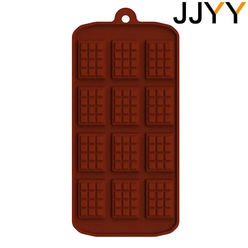 JJYY Silicone Chocolate Mold – 12-Cavity Fondant & Candy Bar Mould for Cake Decoration & Baking