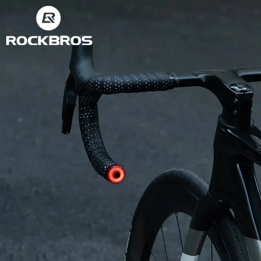ROCKBROS Bicycle Handlebar End Lights – IPX6 Waterproof Rear Bike Lamp with 5 Modes & Brake Sensor