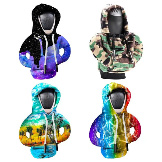 Hoodie Car Gear Shift Lever Cover - Sweatshirt Gear Knob Cover for Car Interior Decorations