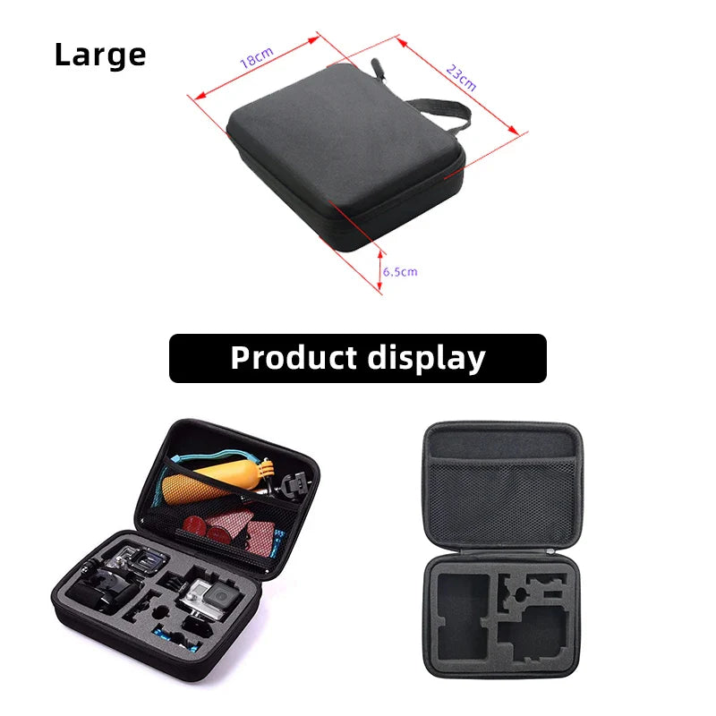 Large Carry Case Storage & Travel Bag for GoPro Hero 13–8, Insta360 X5–X3, DJI Action 5–3, AKASO, SJCAM