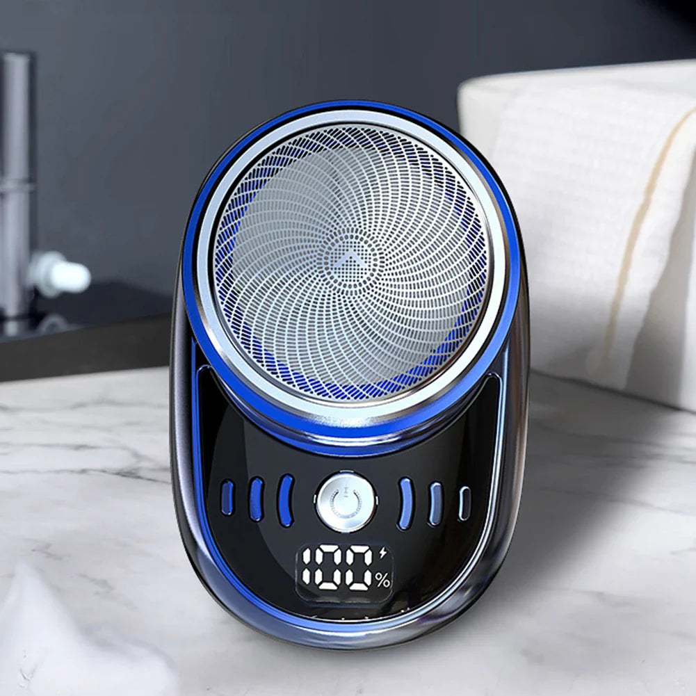 Mini Electric Shaver — Portable USB Rechargeable Travel Razor with Digital Display & Detachable Head for Beard