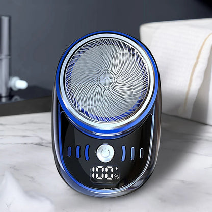 Mini Electric Shaver — Portable USB Rechargeable Travel Razor with Digital Display & Detachable Head for Beard