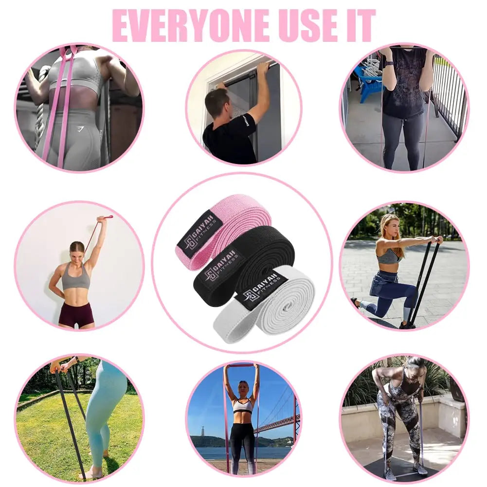 MKAS Long Resistance Loop Band Set: Unisex Fitness Yoga Elastic Bands - Hip Circle Thigh Squat Band, Workout Gym Equipment for Home