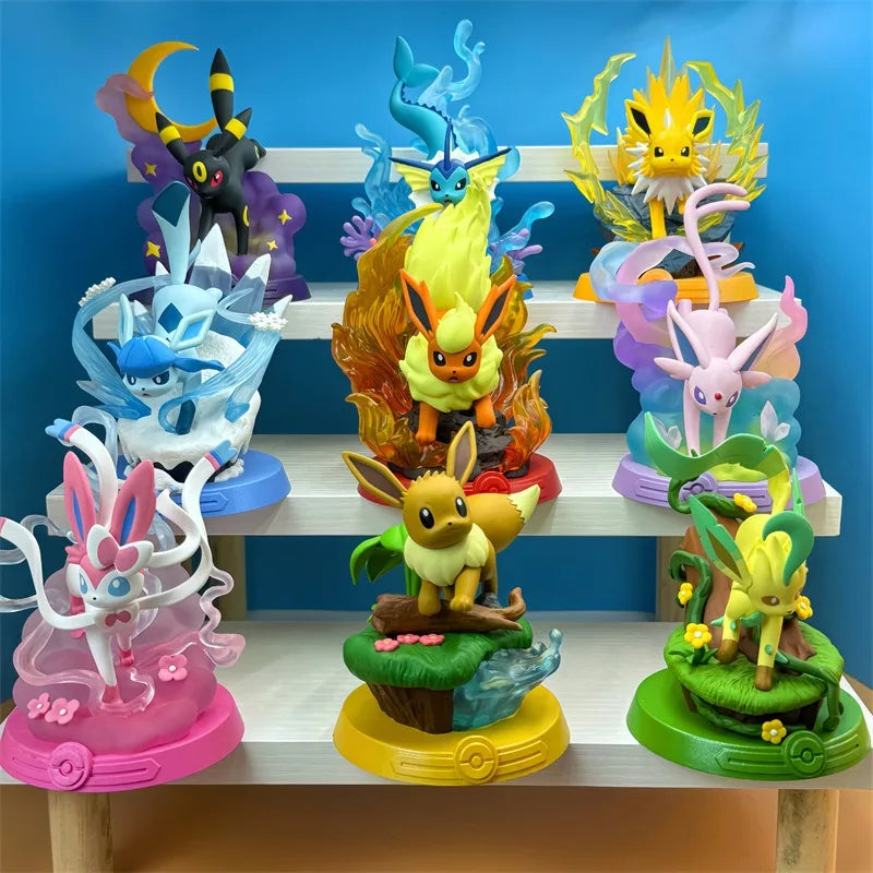 9-Pack Monster Blind Box PVC Action Dolls — Adventure Eevee, Sylveon & Umbreon Surprise Toy Collectibles, Gift for Kids