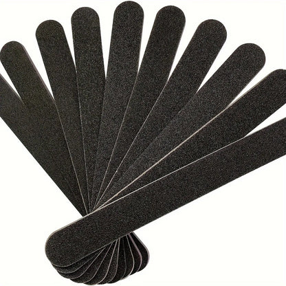 5/10/50PCS Professional Double-Sided Nail Files – 100/180 Grit Black Emery Boards for Salon & Home Nail Care