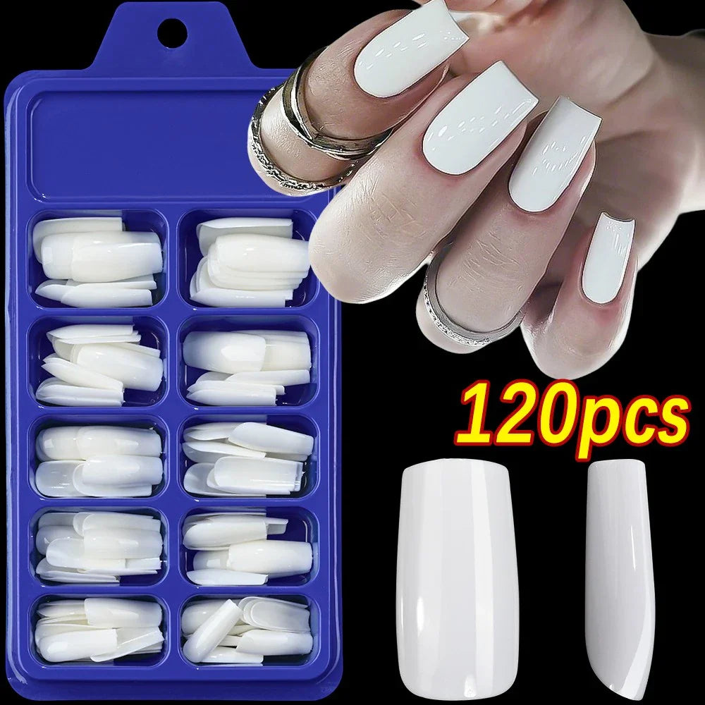 576PCS Colorful Press-On Fake Nails Set – Black & Red Oval/Square Short Full Cover Nail Tips for Salon-Style Nail Art