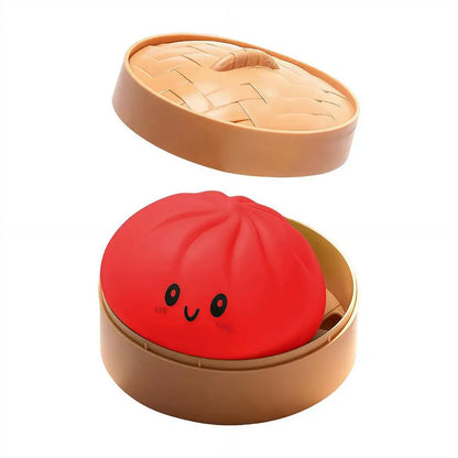 Realistic Giant Dumpling Squishy Toy – Soft TPR Bamboo Steamer Fidget Stress Relief & Creative Gift