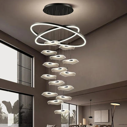 Nordic Stair Chandelier Pendant Light – Modern Ceiling Lighting for Living Room, Bedroom & Dining Room Home Interior Decoration Fixture