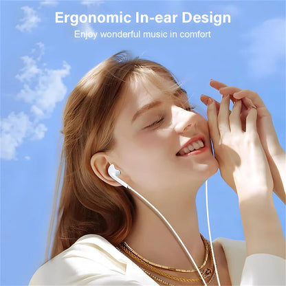 Original Type-C Wired Headphones – 3.5mm Earbuds for Xiaomi, Redmi, Poco, Huawei, Samsung