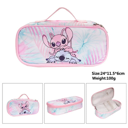 Anime Stitch Fully Printed Flap Pencil Case – Cartoon Stationery Bag for Primary & Secondary Students