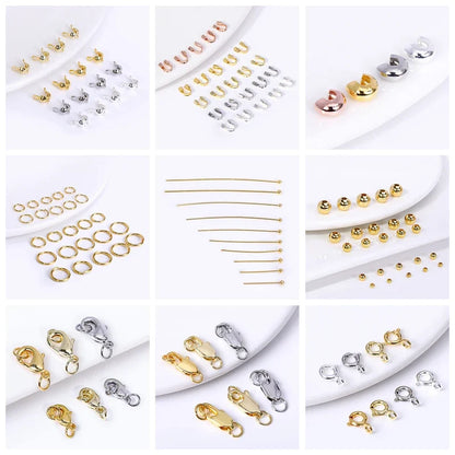 Gold Plated Spacer Beads - 2mm-6mm Round Jewelry Making Supplies for DIY Beaded Accessories