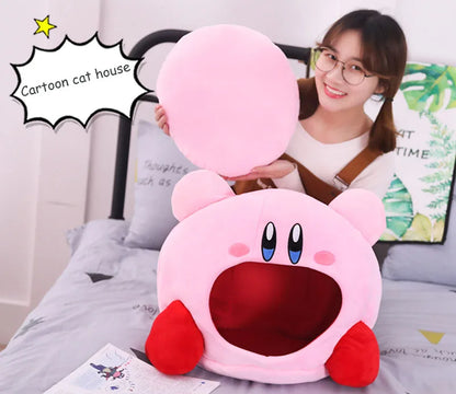 Anime Games Kirby Plush Doll – Soft Nap Pillow, Kawaii Pet Cat Nest & Stuffed Toy Bed, Cute Gift for Kids