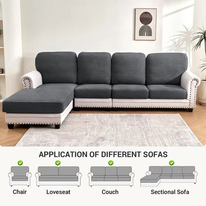 Thick Jacquard Elastic Sofa Seat Cover – Anti-Dust Removable Couch Cushion Protector Slipcover