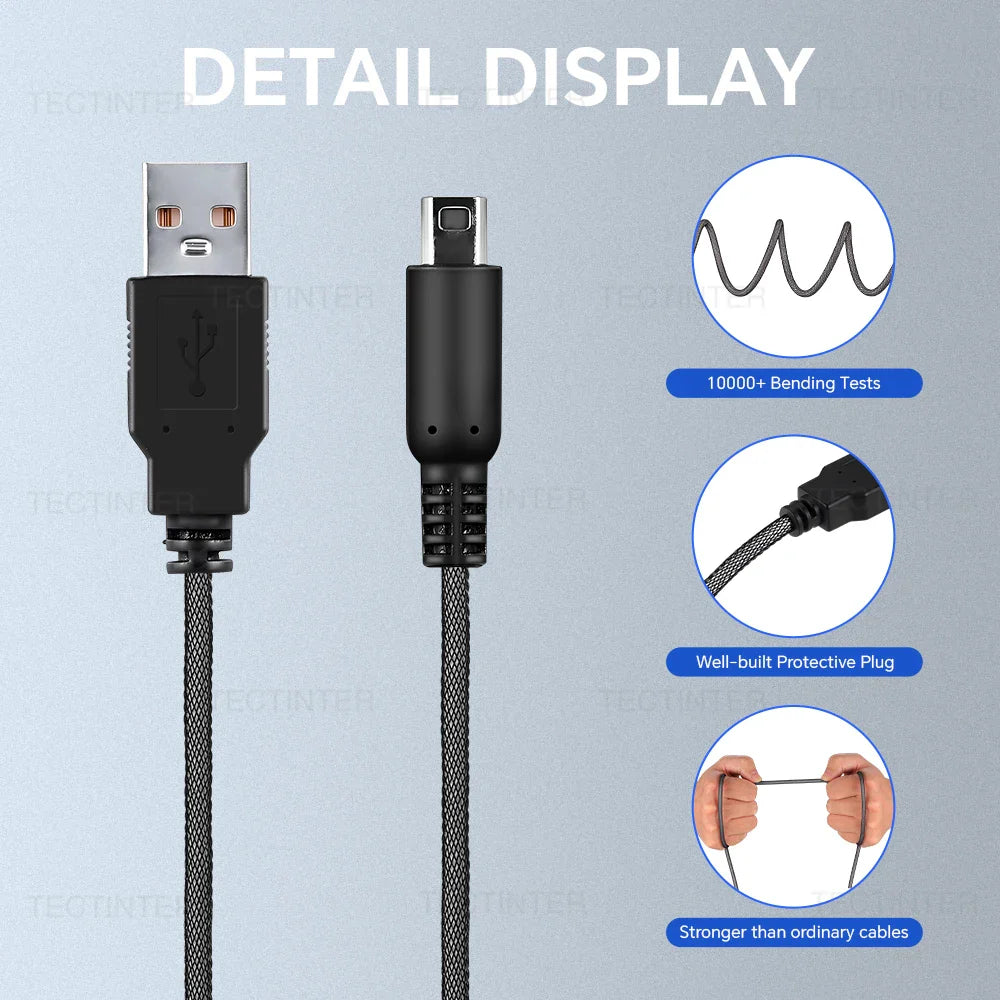 1.5M USB Charging Cable for Nintendo DSi/3DS/2DS/XL/LL – Power Cord Replacement for New 3DS XL, 3DS LL & Game Console Charger