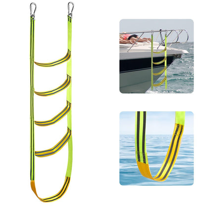 Portable Boat Ladder – Reusable Nylon Rope Ladder for Auxiliary Boarding, 3/4/5 Steps