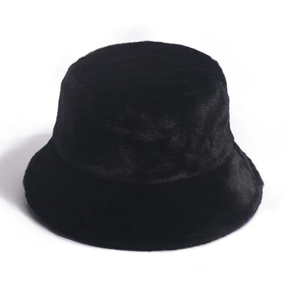Women’s Winter Bucket Hat – Fashion Leopard Panama, Warm Vintage Faux Fur Fisherman Cap