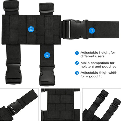 Universal Drop Leg Holster - MOLLE Thigh Platform for Hunting & Paintball with Adjustable Straps