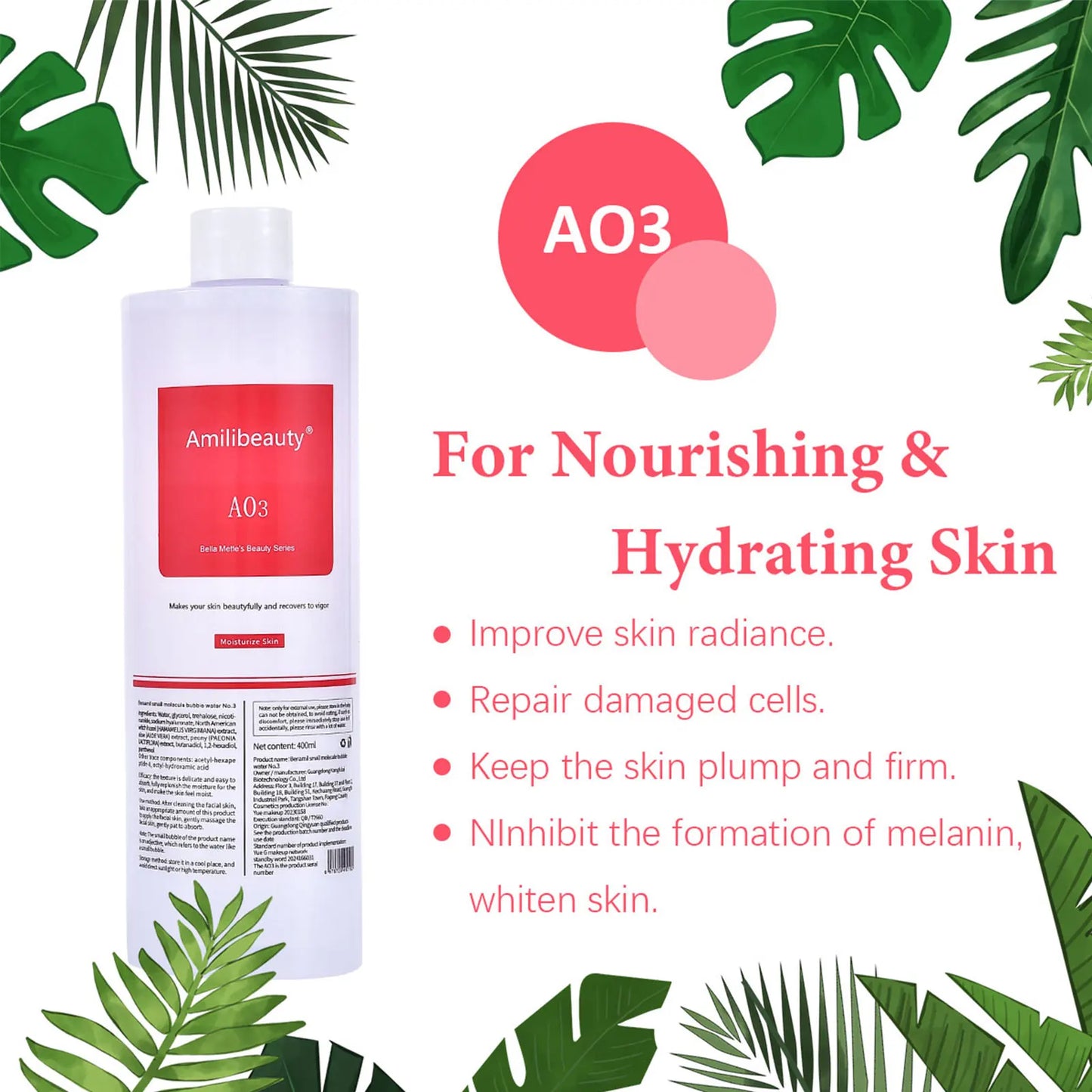 3PCS 1200ML Hydra Liquid Face Serum — Aqua Peel Solution for Beauty Machines, Deep Skin Care & Facial Cleaning