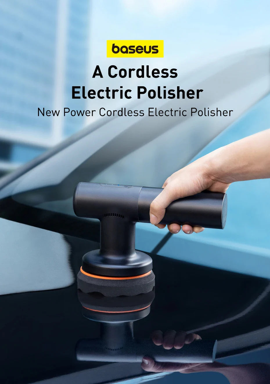 Baseus Wireless Car Polisher — Cordless Electric Waxing & Polishing Machine with Adjustable Speed for Auto Detailing