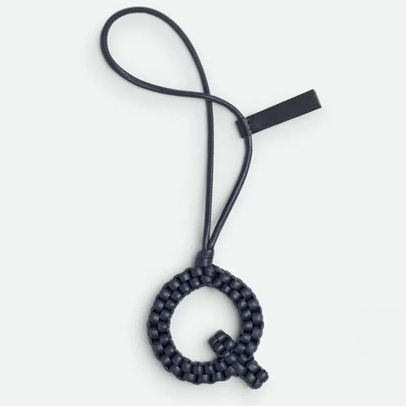 Woven Leather Letter Bag Charm – Luxury Handwoven Pendant Ornament for Women’s Handbags, Fashionable Bag Decoration Accessory