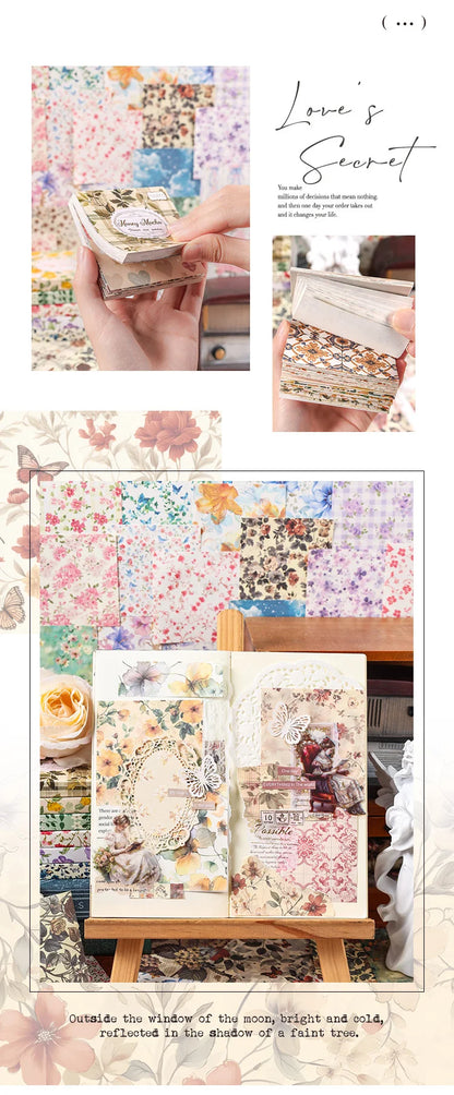 100 Pcs Vintage Multi-Style Writing Paper - Retro Stationery for Scrapbooking, Junk Journals & DIY Crafts