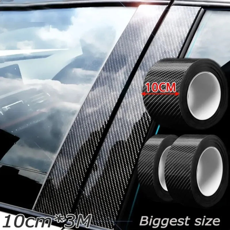 Nano Carbon Fiber Car Door Sill Protector Sticker: Anti-Scratch DIY Paste Strip for Auto Side Mirror Protection Tape Film