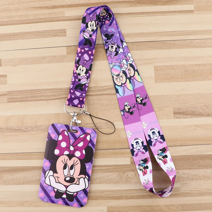 Mickey Minnie Strap Lanyard for Keys – Keychain Badge Holder, ID Card, Credit Card, Mobile Phone Charm Accessories