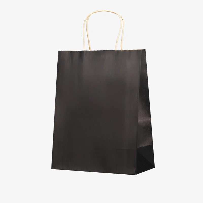 25/50pcs Brown Kraft Paper Gift Bags with Handles – Wedding, Birthday, Party Favor & Small Business Grocery Bags