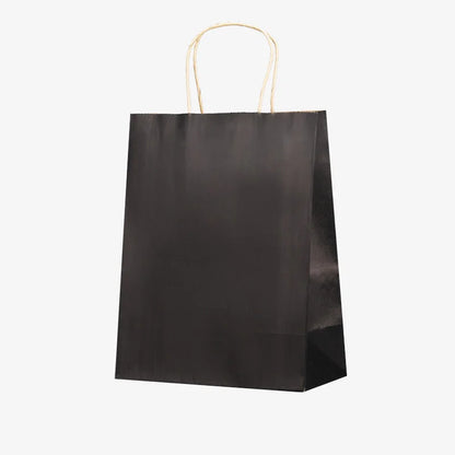 25/50pcs Brown Kraft Paper Gift Bags with Handles – Wedding, Birthday, Party Favor & Small Business Grocery Bags