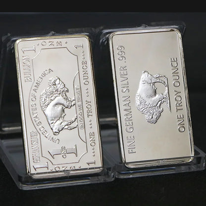 1 Troy Ounce Silver Bullion Bar Replica – Collectible Coins from Various Countries, Gift Copy