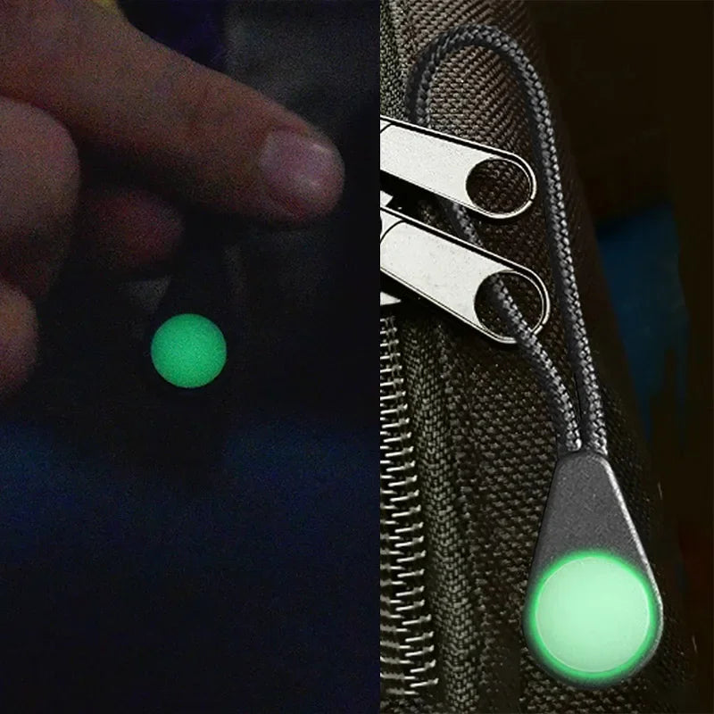 10PCS Luminous Zipper Pullers — Glow-in-the-Dark Zipper Heads for Camping, Hiking, Coats, Tents & Backpacks