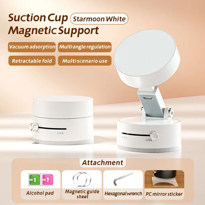 Vacuum Magnetic Folding Swivel Phone Stand – Double-Sided Suction Cup Holder, Universal Compatibility