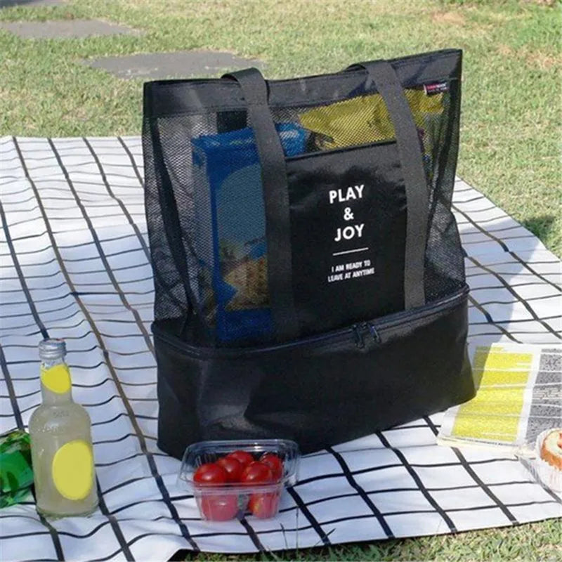 Versatile Handheld Thermal Insulation Bag : Shoulder Cooler Picnic Tote for Food and Drink Storage - Beach & Lunch Accessory