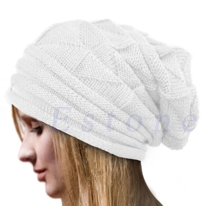 Knitted Baggy Beanie - Oversized Winter Hat, Slouchy Ski Cap for Men and Women, Warm Wool Skullies Beanies, Unisex
