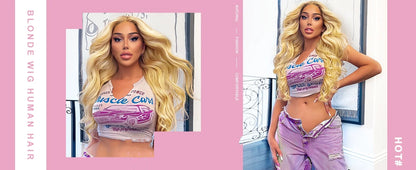 38 Inch 613 Blonde Body Wave HD Lace Front Wig – 13x6 Lace Frontal Human Hair Wig for Women