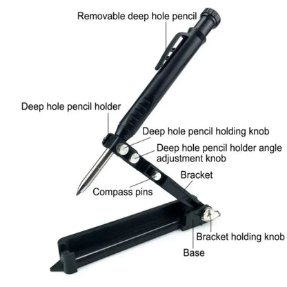 Multi-Function Scribing Ruler and Contour Gauge - Carpentry and Construction Measuring Tool with Scribe Compass for Woodworking