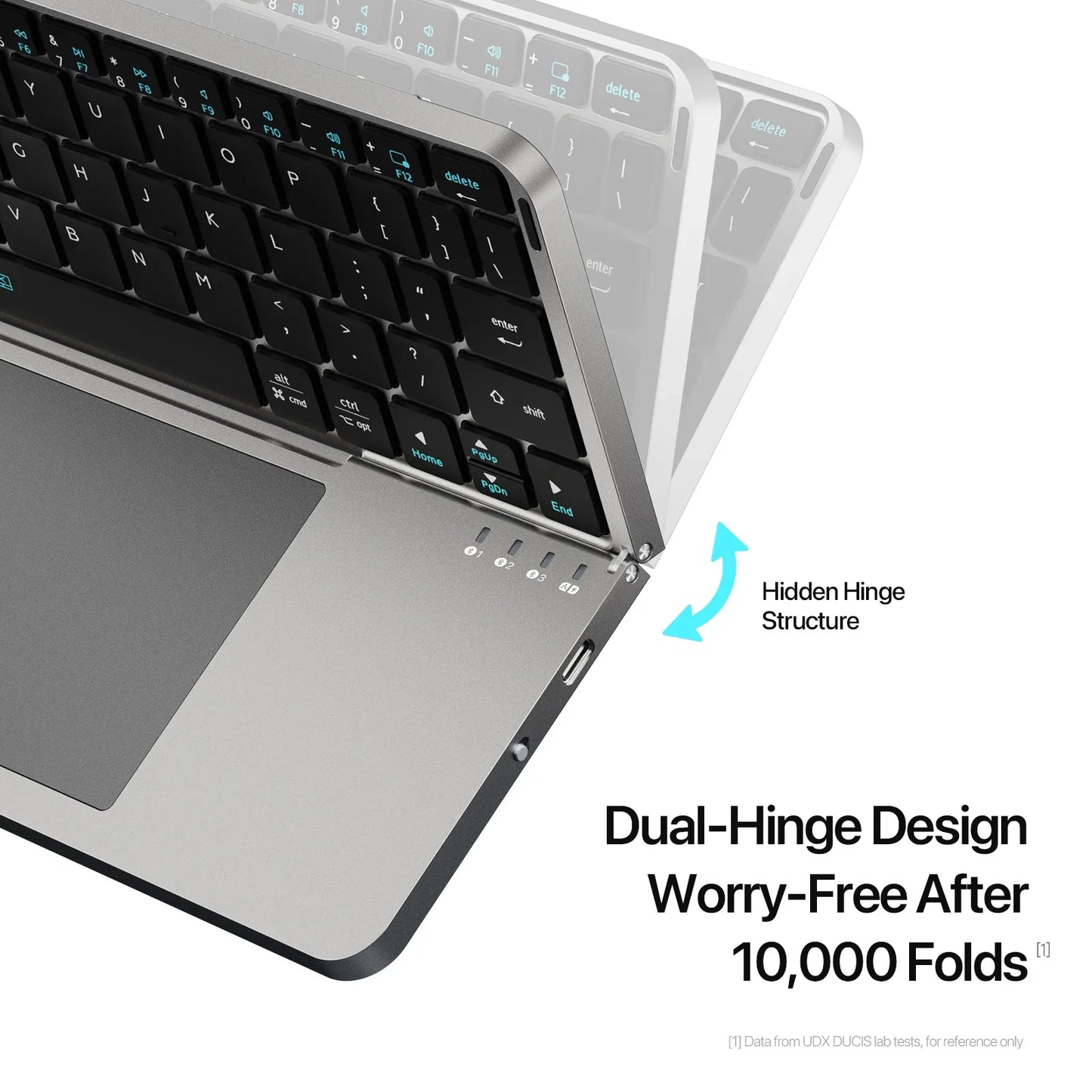 Foldable Bluetooth 5.0 Keyboard with Touchpad & Phone Holder for Phones, Tablets, PC – Multifunctional Portable Wireless Keyboard