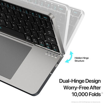Foldable Bluetooth 5.0 Keyboard with Touchpad & Phone Holder for Phones, Tablets, PC – Multifunctional Portable Wireless Keyboard