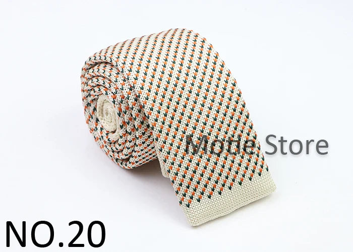 Classic Knit Neck Tie for Men — 6cm Plaid & Dots Casual Business Wedding Tie