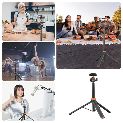 UURIG TP-02/TP-03 Selfie Stick Tripod — Flexible Ball, 130cm Max Height with 1/4'' Screw for Smartphone & Camera Vlogging