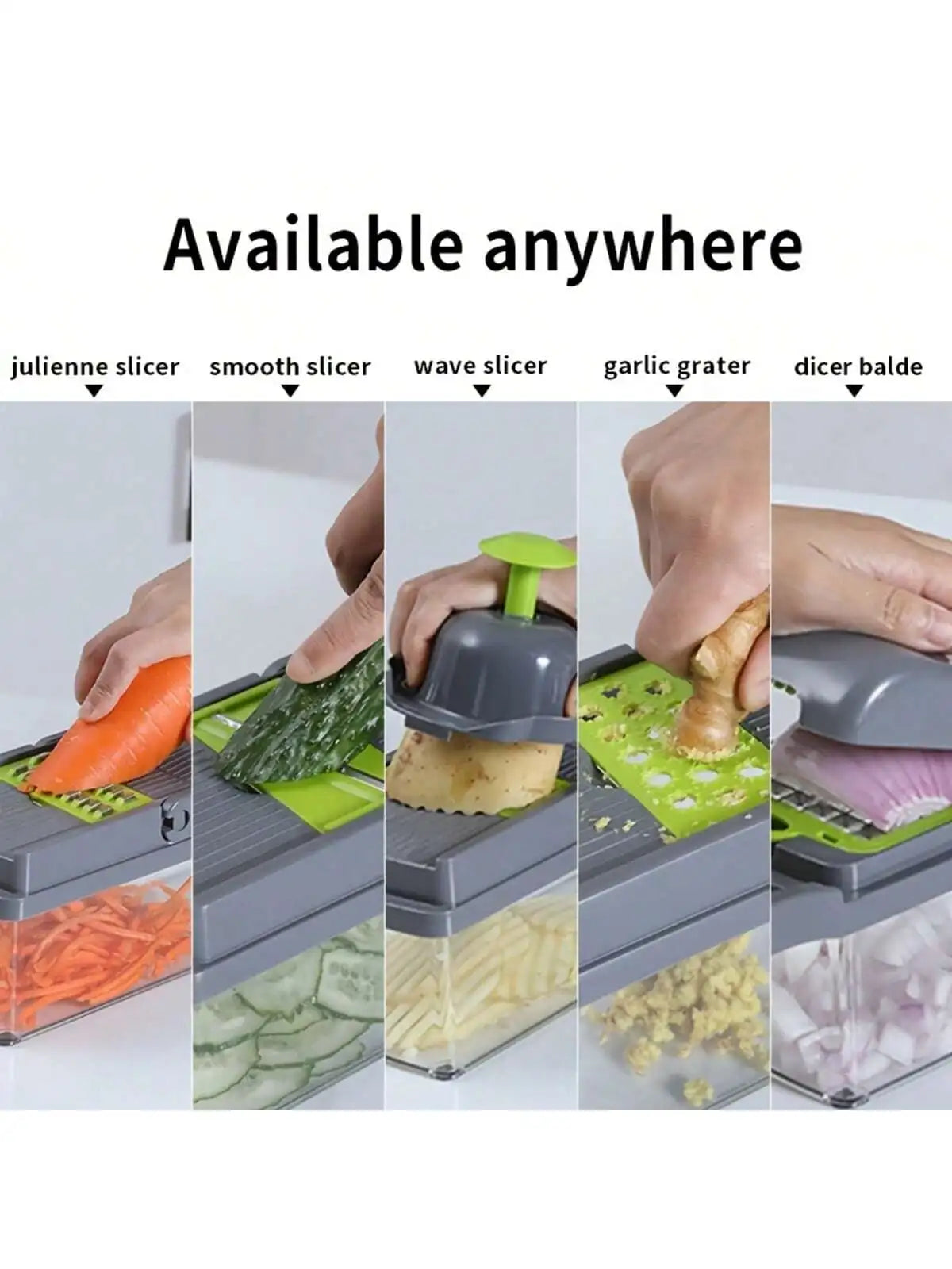 Multifunctional 14/16-in-1 Vegetable Chopper – Kitchen Food Grater, Slicer & Dicer with Handle