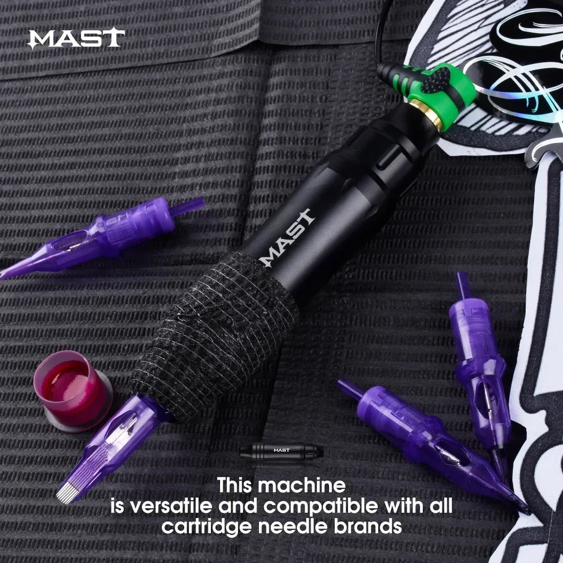 Ultra Mast P10 Tattoo Machine Kit – OLED Screen Pen, RCA, Cartridge Needles & Complete Tattoo Set