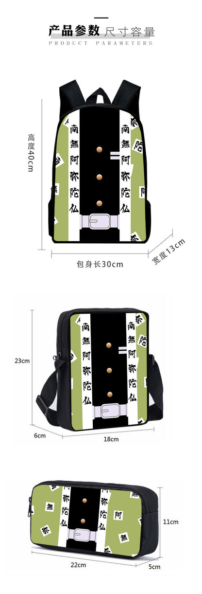 3PC One Piece Luffy School Backpack Set – Rechargeable Anime Bag for Boys & Girls, Student Cartoon Mochila