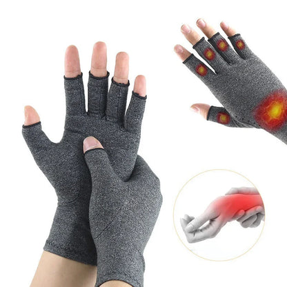 Compression Arthritis Gloves - Half Finger Wrist Support for Joint Pain Relief
