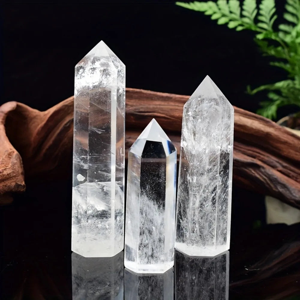 Clear Quartz Crystal Point - Natural Hexagonal Obelisk Stone Room Decor
